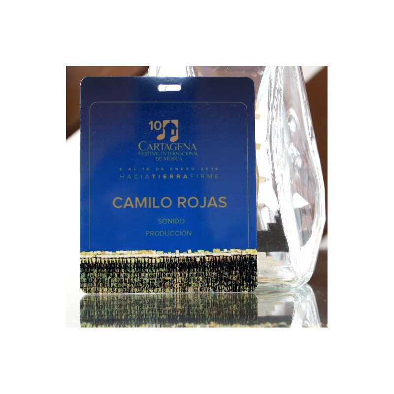 escarapela en pvc festival de musica Bogotá