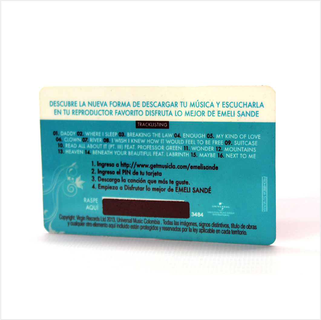 Tarjetas Scrash OFF de U2 Bogotá