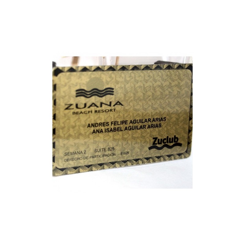 Tarjetas doradas de zauna de presentacion Bogotá