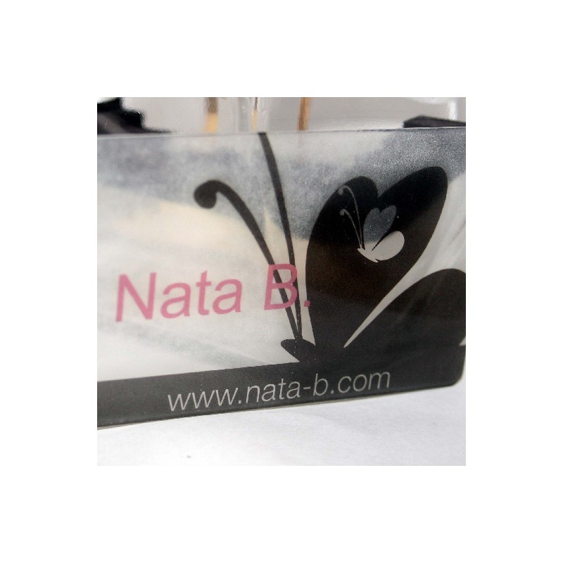 Tarjetas transparentes y translucidas nata b